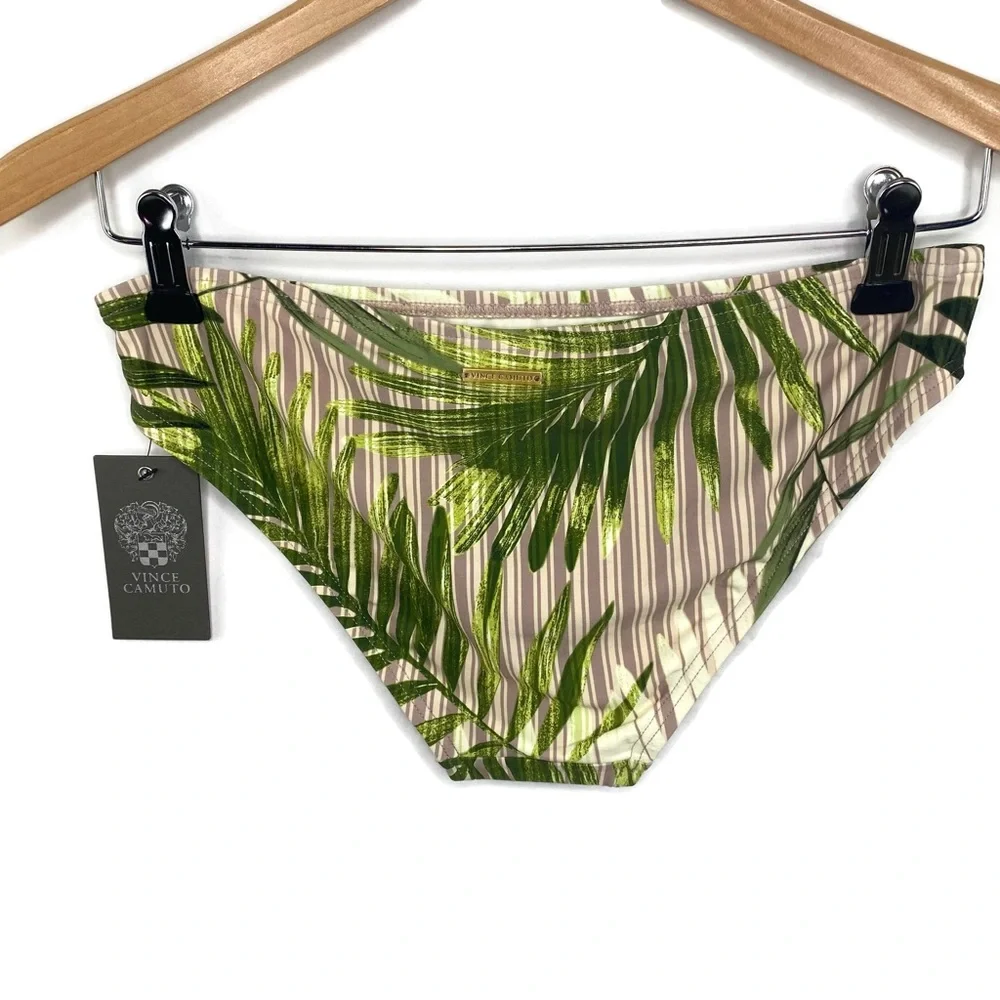 Vince Camuto Tropical Fern Print Classic Bikini Bottom Small New With Tags